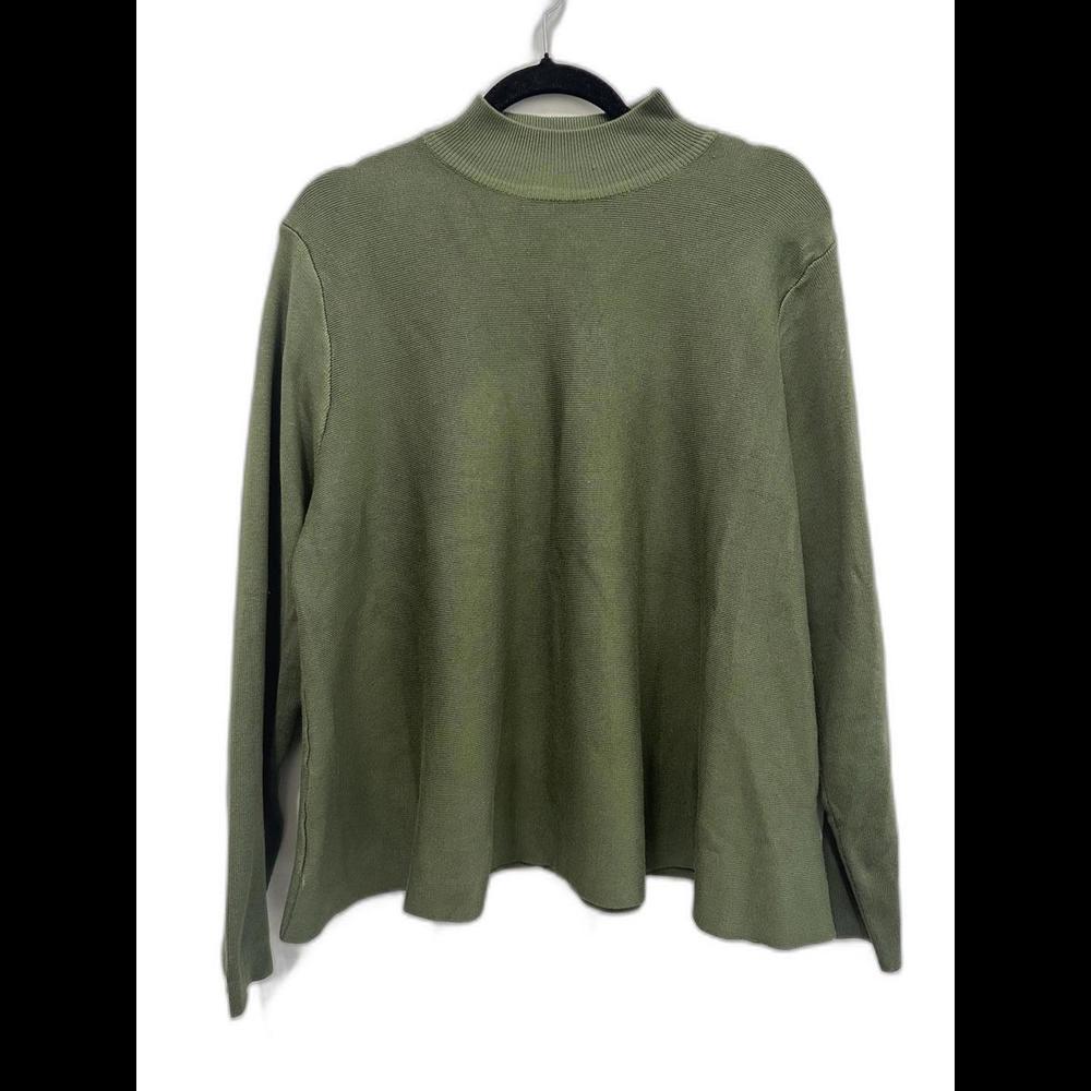 Compañia Fantastica Large Green Mock Neck Long Sleeve Knit Top
